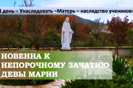 ДЕВ’ЯТНИЦЯ ДО НЕПОРОЧНОГО ЗАЧАТТЯ ДІВИ МАРІЇ – 8 день.